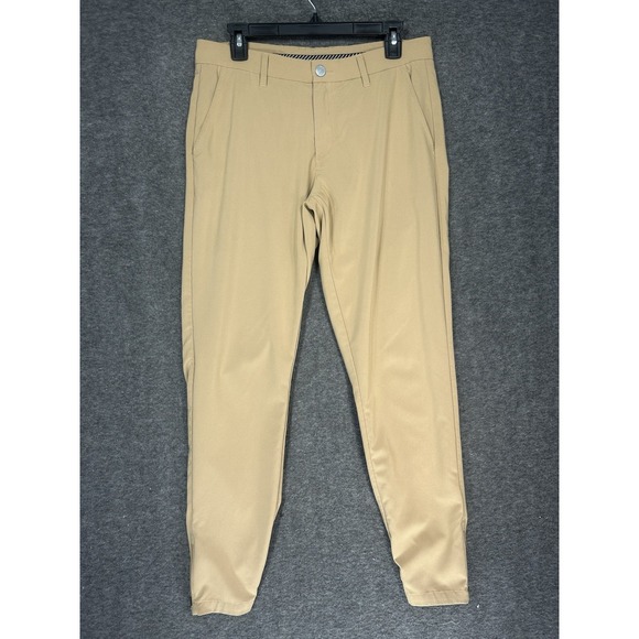 Primo Golf Joggers Mens 32x30 Khaki Zip Ankle Performance Lightweight - Picture 1 of 12